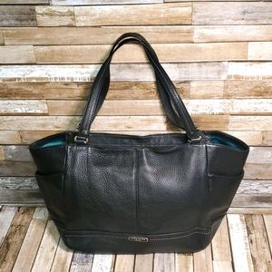 Black Leather Coach Handbag